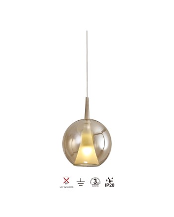 ELSA * COLGANTE CRISTAL BOLA - E27 - BRONCE + OPAL ( SIN BASE)